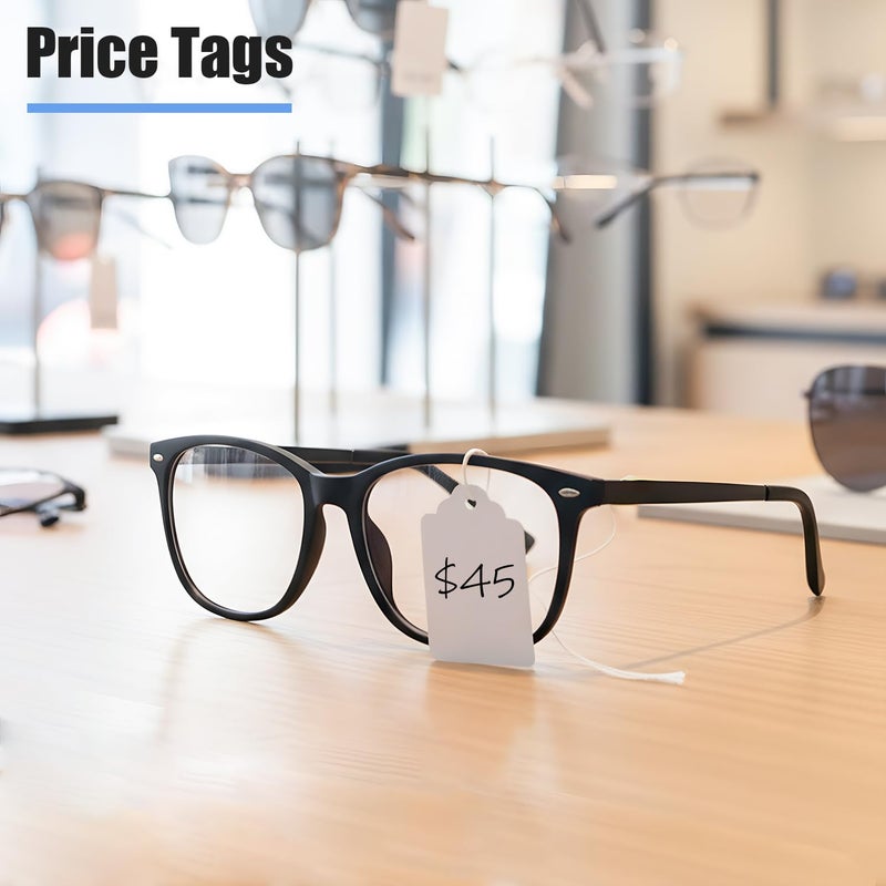 Brothersbox Price Tags with String Attached, 1000pcs White Matte Surface Marking Merchandise Strung Tags Writable Label Small Hang Tag for Pricing Gift Jewelry Clothing Yard Sale Garage Supplies 1.75 x 1.093 inch - Image 3